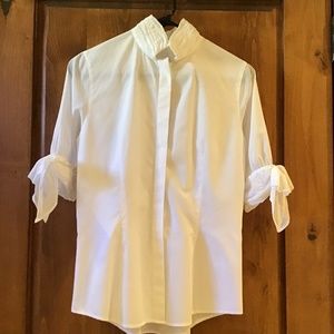 Anne Fontaine Crisp White Fitted Blouse